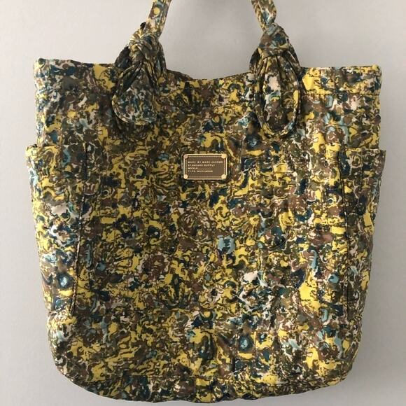 Marc by Marc Jacobs Nylon Marigold Yellow Floral Print Quilted Tote Bag - Picture 2 of 10